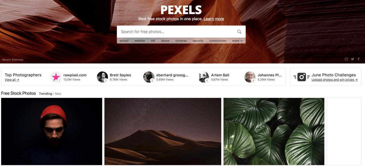 pexels subir imágenes