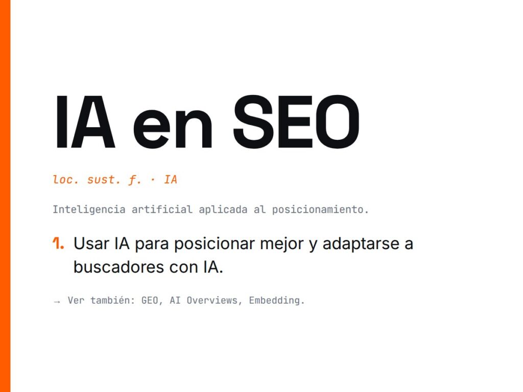 ¿Qué es IA en SEO?